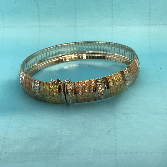Sterling Silver Multi color Gold Plate Bracelet - Picture 2 of 3